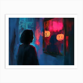 Halloween Pumpkins In The Mirror Art Print