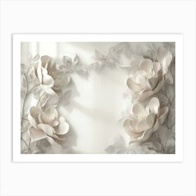 White Flowers On A Wall 2 Art Print