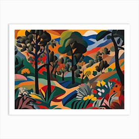 Abstract Landscape With Trees Art Print