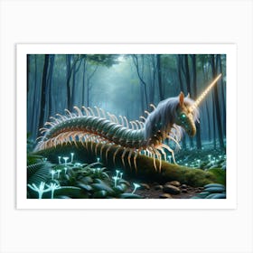 Magical Unipede Unicorn-Centipede Fantasy Art Print