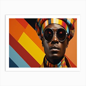 Colorful Man With Sunglasses Art Print