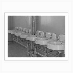 Wash Basins In One Of The Sanitary Units At The Migratory Labor Camp, Sinton Texas These Pictures Were Taken Befo Art Print