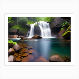 Waterfall In The Jungle Art Print