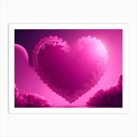 A Glowing Pink Heart Vibrant Horizontal Composition 20 Art Print