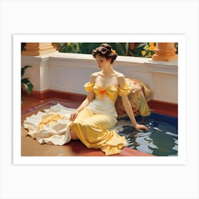 Woman In A Yellow Dress Art Print