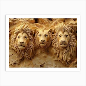 Elegant 3d Relief Lion Artwork for Exquisite and Captivating Art Print