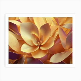 Golden Flowers 8 Art Print