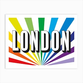 London Rainbow Typography Art Print