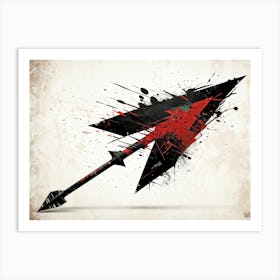 Arrow Icon Embodying Progress And Time Incorporates A Grunge Aesthetic With Splattered Paint On A V (6) Art Print