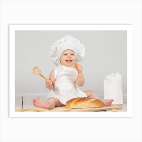 Baby In Chef Hat Art Print