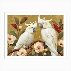 Floral Animal Illustration Cockatoo 2 Art Print