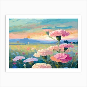 Carnations At Sunset Art Print