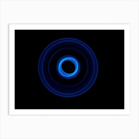 Glowing Abstract Curved Blue Lines 10 Art Print