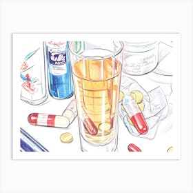 Glass Of Medicine Art Print