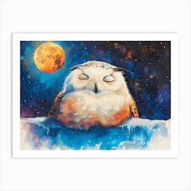 Snowy-Owls in the Polar Nights 2 Art Print