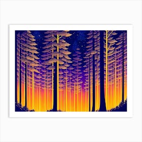 Forest At Night 3 Art Print