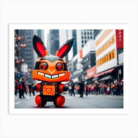 Robo Rabbit Loves U Art Print