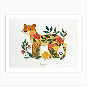 Little Floral Puma 1 Poster Art Print