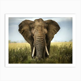 Elephant In The Grass 1 Art Print