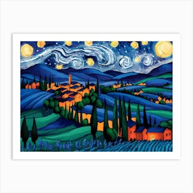 Starry Night In Tuscany Art Print