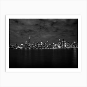 Chicago Skyline At Night Poster