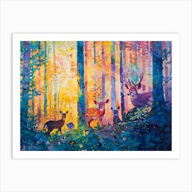 Deer In The Woods 1 Art Print