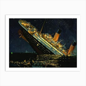 Spectacular Titanic Sinking Art Print