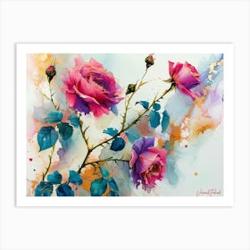 A Climbing Rose Plant Art Print