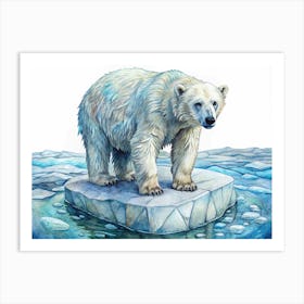 Polar Bear Watercolor Illustration Art Print