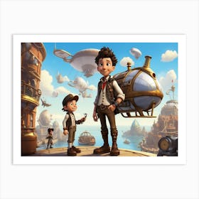 Steampunk City 1 Art Print