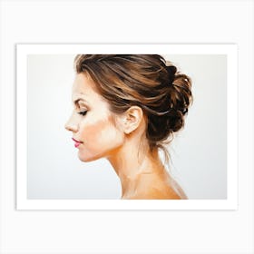 Side Profile Of Beautiful Woman Oil Painting 47 Art Print