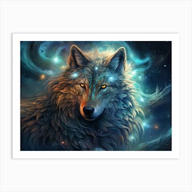 Celestial Wolf Art Print
