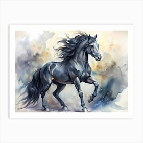 Black Horse Painting Art Print