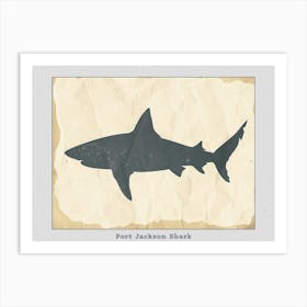 Port Jackson Shark Silhouette 3 Poster Art Print
