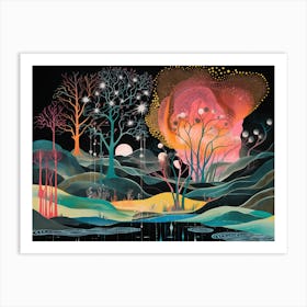 Night In The Forest 1 Art Print