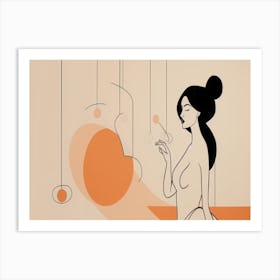 Woman Smoking Art Print