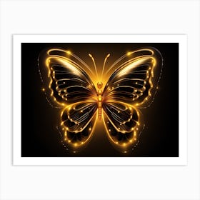 Golden Butterfly 102 Art Print