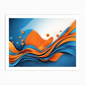 Abstract Blue And Orange Art Print