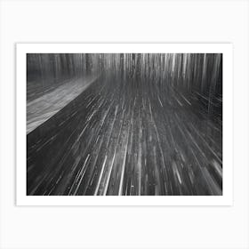 A Dark Background With A Perspective Of White Lines Streaking Upward, Creating A Sense Of Speed, Movement, And Energy Art Print