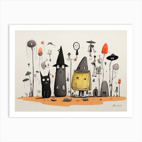 Spooky Witches Art Print