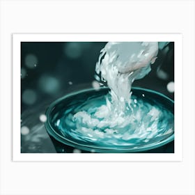 Water Pouring From A Bowl Art Print