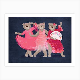 Ballroom Dancing Bears Animal Families Art Print