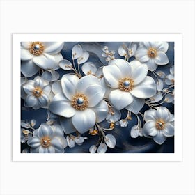 White Flowers 30 Art Print