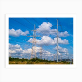 Electricity Pylons Art Print