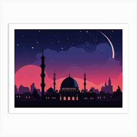 Islamic City At Night Art Print Art Print