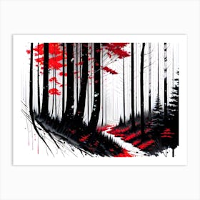 Red Forest 2 Art Print