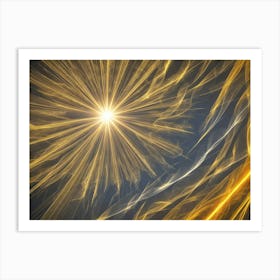 Golden Light Burst Art Print