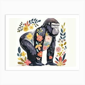 Little Floral Mountain Gorilla 3 Art Print
