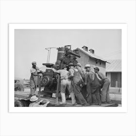 Manipulating Diesel Engine Which Will Be Used As Motor Power For Cotton Gin, Southeast Missouri Farms By Russell Art Print