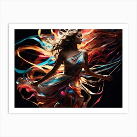 Woman In A Colorful Dress 2 Art Print